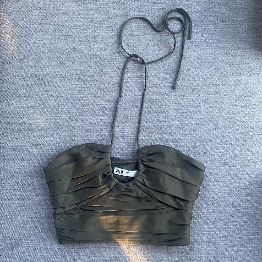 Zara Draped Halter Crop Top